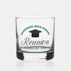 Green High School Reunion Party Custom Alumni Whisky Glas