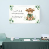 Green Highland Koe verjaardagsfeestje Spandoek (Beurs)