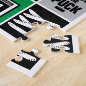 Green Hockey Elements Stick Puck Player Legpuzzel (Zijkant)