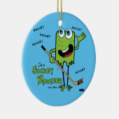Green Hockey Monster kerstversiering Keramisch Ornament (Rechts)