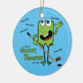 Green Hockey Monster kerstversiering Keramisch Ornament (Links)