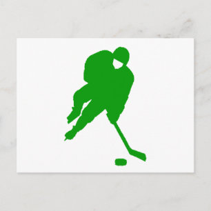 Green Hockey Player Briefkaart