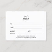 Green Holiday Business Cadeau Certificat (Dos)