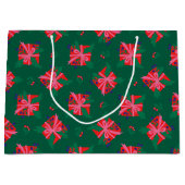 Green Holiday Gift Bag Groot Cadeauzakje (Voorkant)