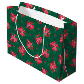 Green Holiday Gift Bag Groot Cadeauzakje (Achterkant Gekanteld)