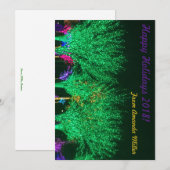 Green Holiday Lit Trees Carte Appartement de vacan (Devant / Derrière)