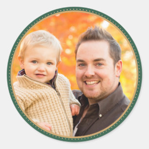 Green Holiday Photo Stickers