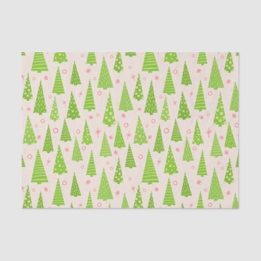 Green Holiday Pine Trees Tissuepapier (Voorkant)