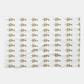 Green Holiday Scribble Tree + Star White Theedoek (Horizontaal)