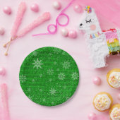 Green Holiday Snowflake Papieren Bordje (Feest)