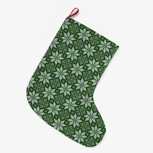 Green Holiday Sweater Grote Kerstsok (Voorkant (Hangend))