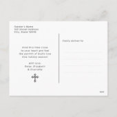 Green Holly Natitivity Scene Christelijk Foto Feestdagenkaart (Achterkant)