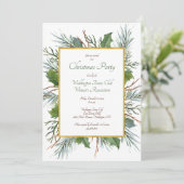 Green Holly Noël Fête Invitation (Debout devant)