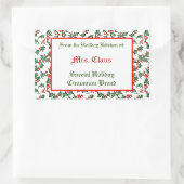 Green Holly Red Berries Editable Baking Sticker (Tas)