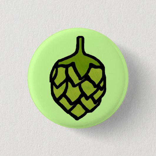 Green Hops Plant Beer Ronde Button 3,2 Cm (Voorkant)