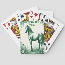 Green Horse Toile de Jouy Customized Playing Cards Pokerkaarten
