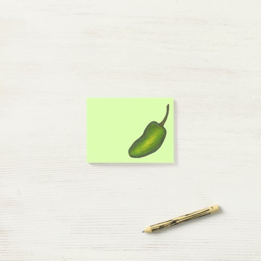 Green Hot Jalapeño Pepper Peppers Post-it® Notes (Op bureau)