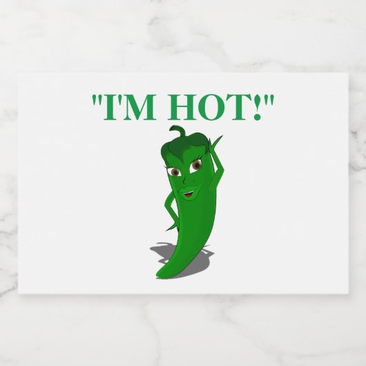 Green Hot Pepper Diva Voedselcontainer Etiket (Enkel label)