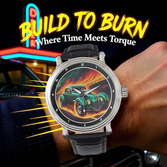 Green Hot Rod, Fiery Road  Horloge (Creator heeft geüpload)