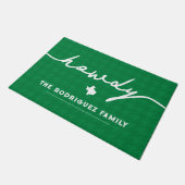 Green Howdy Houndstooth Deurmat (Schuin)