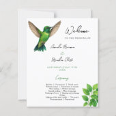 Green Hummingbird Leafy Botanical Border Wedding (Voorkant)