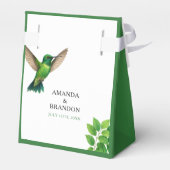 Green Hummingbird Leafy Botanical Border Wedding Bedankdoosjes (Achterkant)