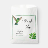 Green Hummingbird Leafy Botanical Border Wedding Bedankzakje (Voorkant)