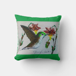 Green Hummingbird Pillow Kussen