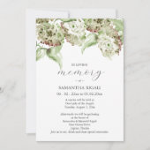 Green Hydrangea Celebration of Life Invitations (Devant)