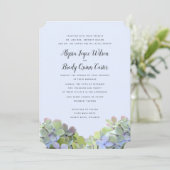 Green Hydrangea Custom Wedding Invitations (Debout devant)