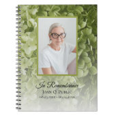 Green Hydrangea Floral Funeral Memorial Livre d'or (Devant)