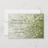 Green Hydrangea Floral Wedding RSVP Kaartje (Voorkant)