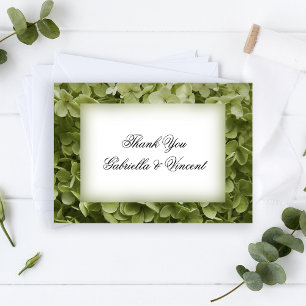 Green Hydrangea Flower Wedding Bedankt Kaart