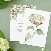 Green Hydrangea Formal Wedding Invitations Kaart