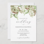 Green Hydrangea Informal Wedding Invitation Kaart (Voorkant)