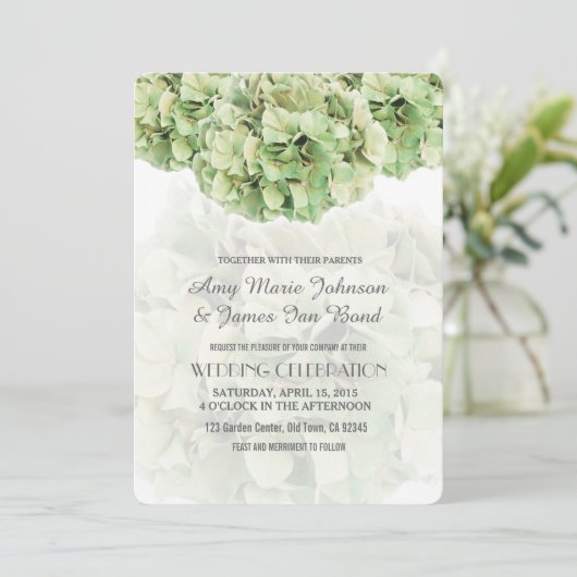 Green Hydrangea Spring Garden Invitations de maria (Debout devant)