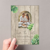 Green Hydrangea Wedding Invitation (In situ (ordinateur de poche))