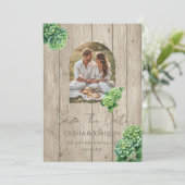 Green Hydrangea Wedding Invitation (Debout devant)