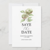 Green Hydrangea Wedding Save The Dates Date (Voorkant)