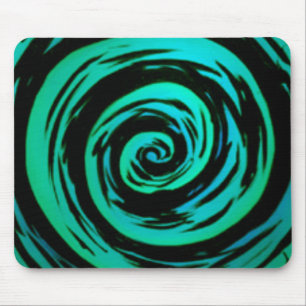 Green Hypnotic Swirl Art Muismat