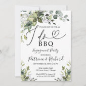 Green I DO BBQ Engagement Party Invitation (Devant)