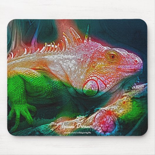 Green Iguana Imaginaire Art Tapis de souris de la  (Devant)