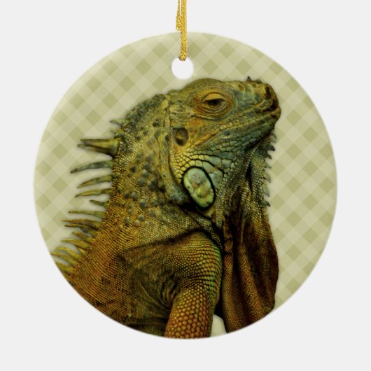 Green Iguana Keramisch Ornament (Achterkant)
