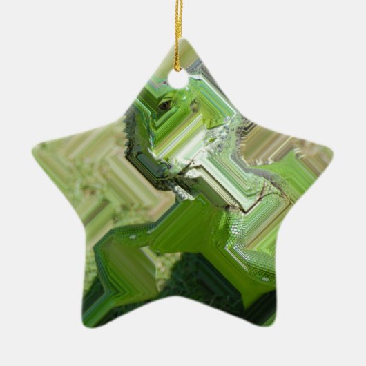 Green Iguana Keramisch Ornament (Voorkant)