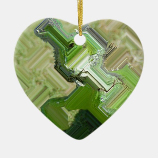 Green Iguana Keramisch Ornament (Voorkant)