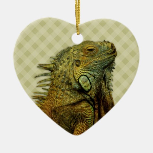 Green Iguana Keramisch Ornament (Voorkant)