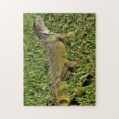 Green Iguana Lizard in Grass Legpuzzel (Verticaal)