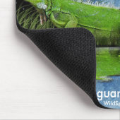 Green Iguana & Moon Wildlife Art Tapis de souris (Coin)