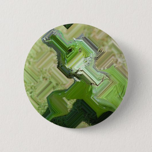 Green Iguana Ronde Button 5,7 Cm (Voorkant)