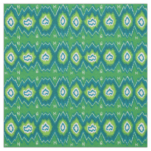 Green Ikat Linen Fabric Stof